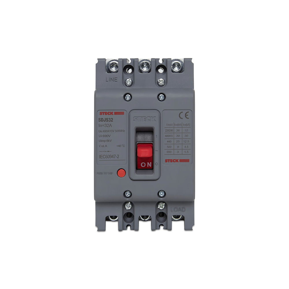 Disjuntor Tripolar 32A SERIE S63 690V Steck SDJS32 - Steck